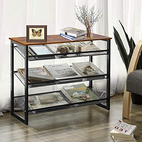 Garden 4 you 4-Tiers Shoe Storage Freestanding Organizer Modern 25.2 in Tilting Adjustable Shoe Rack for High Heels, Entryways, Hallways, Closets, Dormitory Rooms, Industrial, Brown - Thumbnail 7