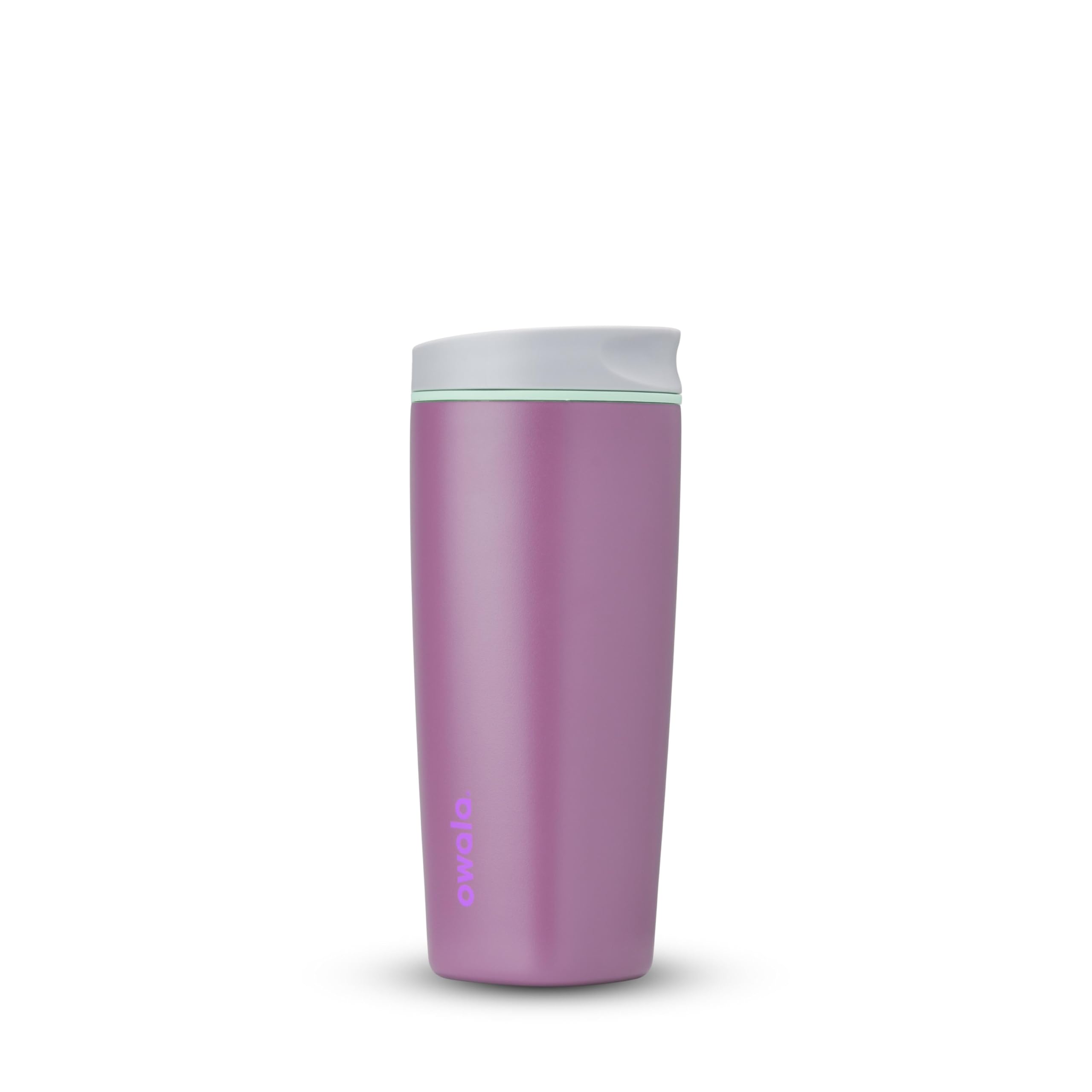Owala SmoothSip Slider Insulated Stainless Steel Coffee Tumbler, Reusable Hot or Iced Coffee Cup and Travel Mug, BPA Free 20 oz, Plum Perfect