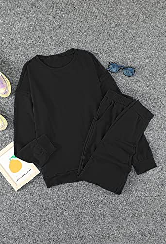 Image of Fixmatti Women Pullover Hoodie Pockets Sweatpants Sport Jogger Sweatsuit
