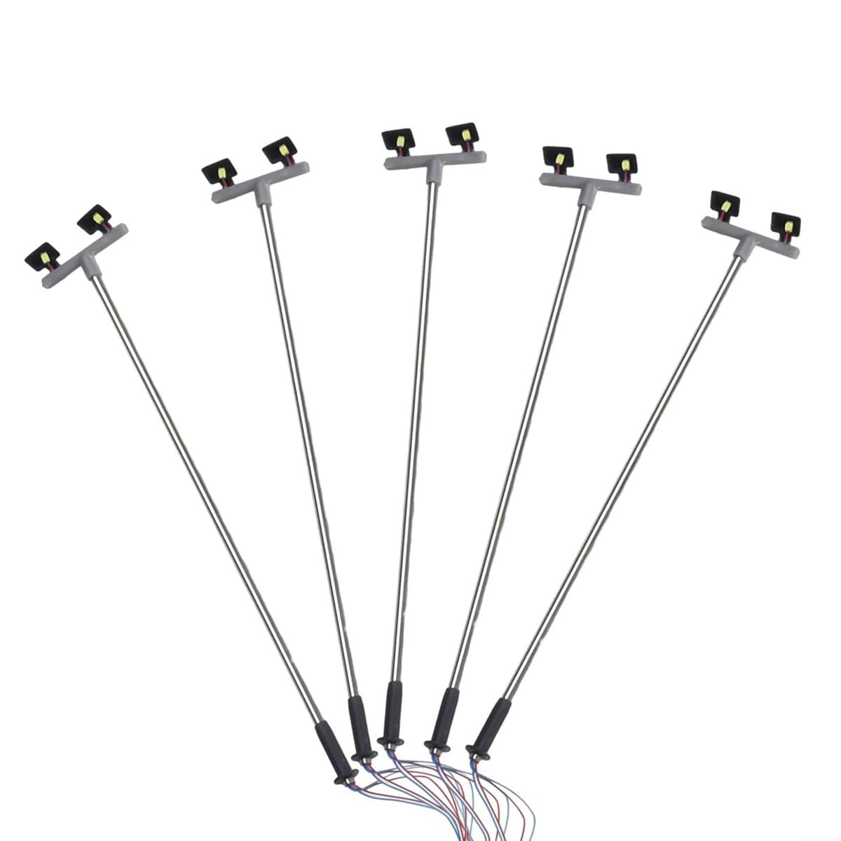 RIVEN 5 pcs Model Railway Yard Lights, Gauge Flood Lights, for Model Train Layout, Street & Landscape Accessories (12.5cm)