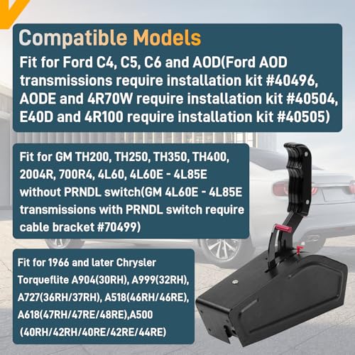 81120 Automatic Ratchet Shifter Fit for Ford C4 C5 C6 for GM TH200 250 350 400, 2004R 700R4 4L60 4L60E and for Chrysler 3 and 4 Speed Automatic transmissions - Image 4