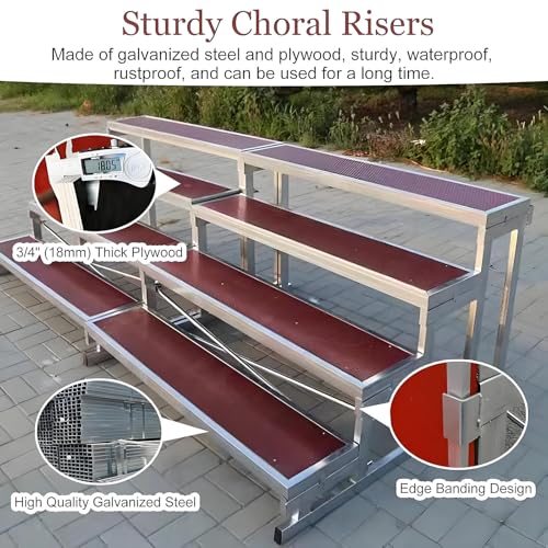 Plateforme de scène métallique antidérapante avec escalier choral modulable