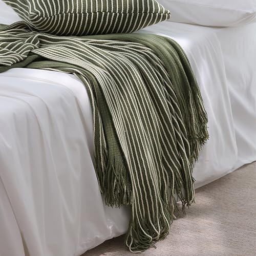 Couverture douce et confortable à rayures pour canapé chaleureux - 4