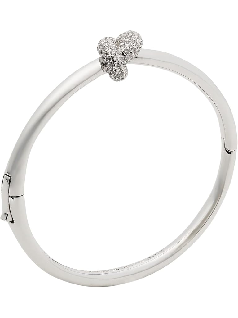 Silver Kate Spade New York Sailor's Knot Pave Hinge Bangle