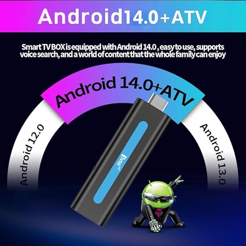 Android Tv Stick 4K Ultra Hd - 2GB Ram + 16GB Rom, Wifi Dual Band 2.4/5Ghz, Bluetooth 5.0, Controllo Vocale, Facile Da Usa - 4