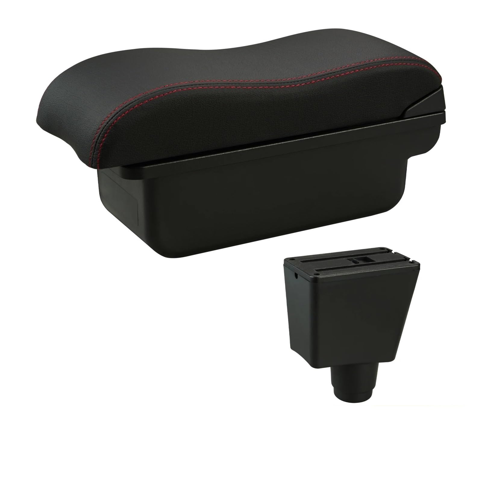 Umdjju A1 Red Line No Usb For Logan Ii 2 For Armrest For Sandero Car Interior Retrofit Accessories Storage Box Car Centre Console Armrest Box(A1 Red Line No Usb)