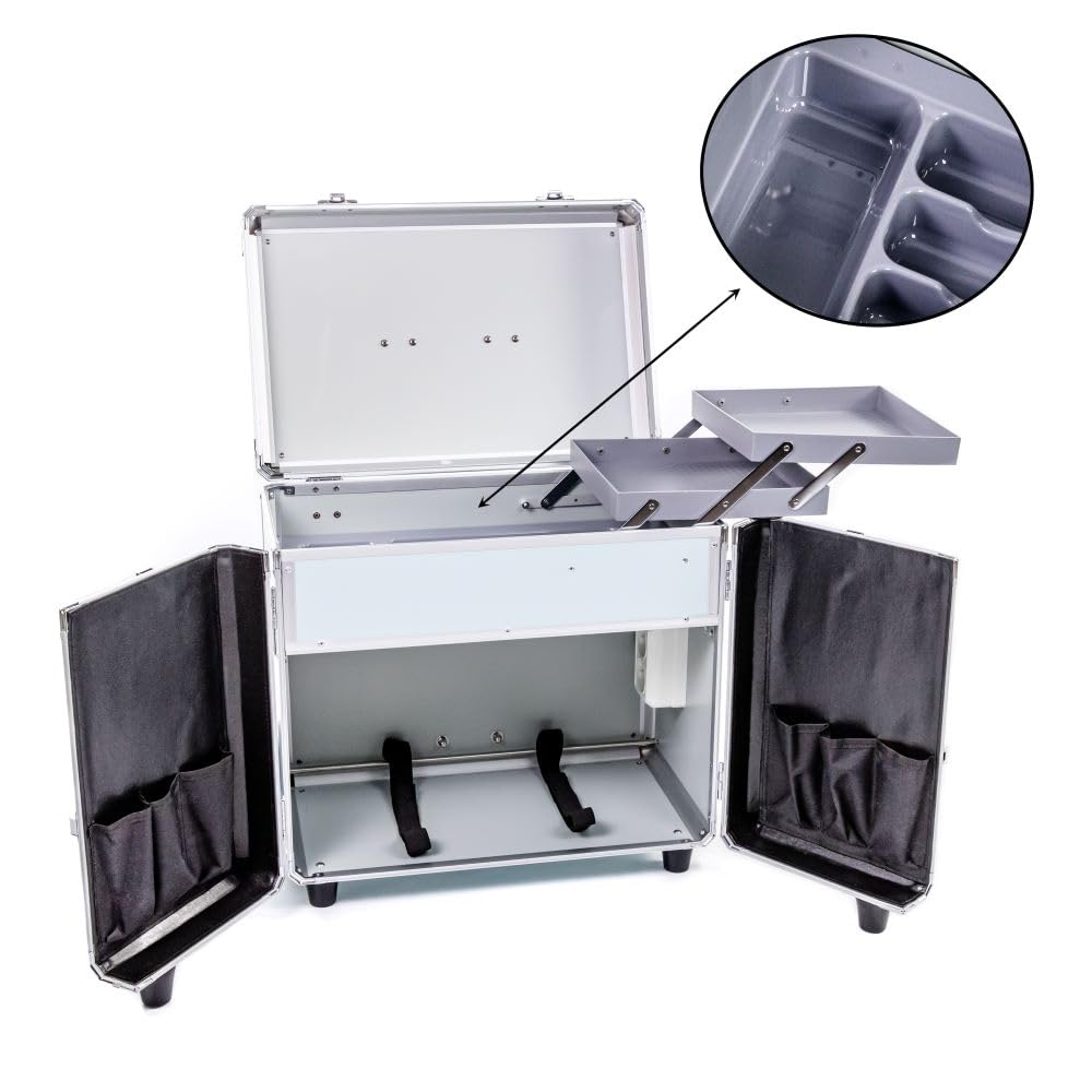 PodoMobile MIDI Fußpflegekoffer mit Trolley und 2 Steckdosen - Blau