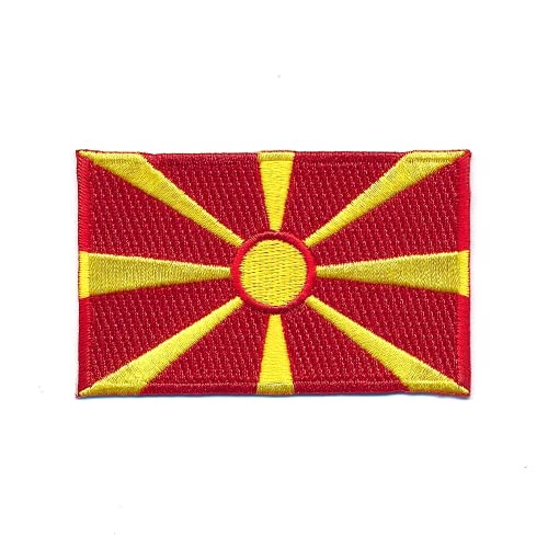 Écusson thermocollant 1199 Mini - Drapeau de la Macédoine du Nord - 30 x 20 mm