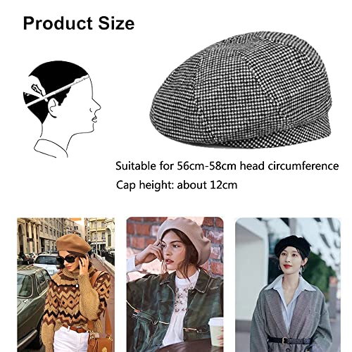 Generic Women Winter Hat Balaclava Fashion Beret Cap Elegant Plaid Beret Cotton Boina Knitte Wool Hats Cap thumb #4