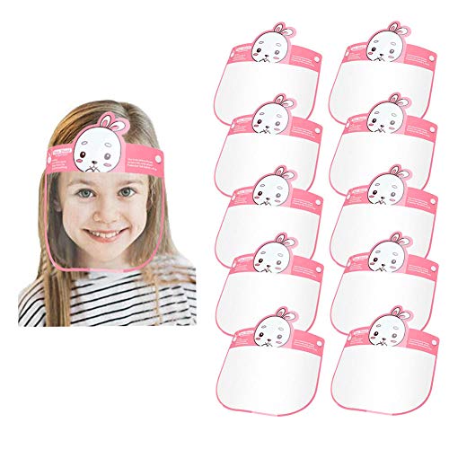 Happy Cherry 10 piezas Niños Visera Facial con Ajustable Banda Alástica Respirable Cara Completa Protector Para Niño