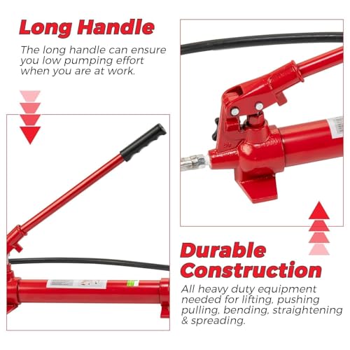 12 Ton Hydraulic Porta Power Kit, Heavy-Duty Frame Repair Tool Set with 4.6Ft Hose & Storage Case, 26,455 Lbs Capacity – Auto Body, Car, Truck & Garage Maintenance by PeakPursuit - Image 4