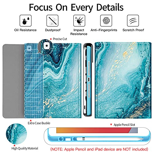 Backlit Keyboard Case For Ipad 10.2 9Th 8Th 7Th Generation - Wireless Detachable Keyboard Thin Slim Smart Folio Stand Tablet Cover Case For Ipad 10.2 Inch/Ipad Air 10.5"(3Rd Gen)/Ipad Pro 10.5", Blue #TOP3