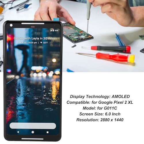 Screen Replacement Kit for Pixel 2 XL G011C, 6.0 Inch Smartphone Digitizer Assembly with Repair Tools, 2880x1440 Resolution by Tangxi - Image 4
