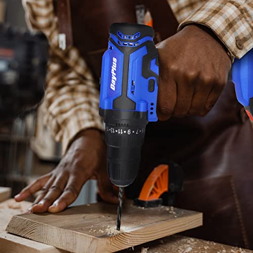 Power Drill 21 V Elektrische Bohrmaschine, 3/8 Zoll Schnellspannbohrfutter, 45 Nm Drehmoment mit 26 Bohrer, 2 Stück 1,5… – Bild 8