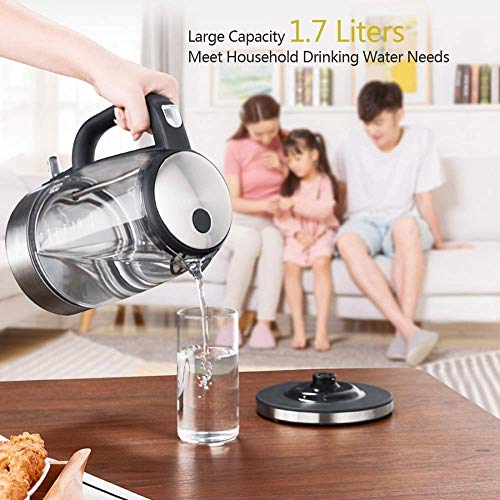 Hervidor de agua de vidrio rápido y silencioso de 1,7L con apagado automático 2