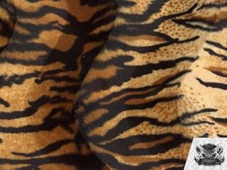 Velboa Faux/Fake Fur Tiger Gold Beige Black Fabric By the Yard