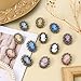 MEEDOZ Women's Lot 12pcs Multicolor Crystal Rhinestone Vintage Victorian Cameo Flower Brooch Pin Set (Multicolor 12pcs)