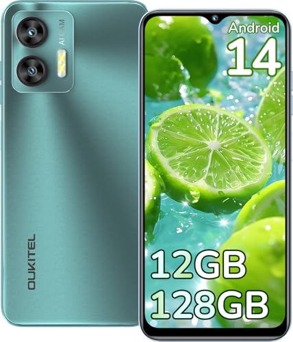 OUKITEL C36 Smartphone Android 13, 8GB RAM e 128GB ROM(1TB Espandibile), Display LCD HD+ 6.56'',5150mAh, 13MP, Dual SIM 3 Slot/5G-WiFi/GPS/Face ID/OTG, Verde, 163.75*75.4*9.18mm