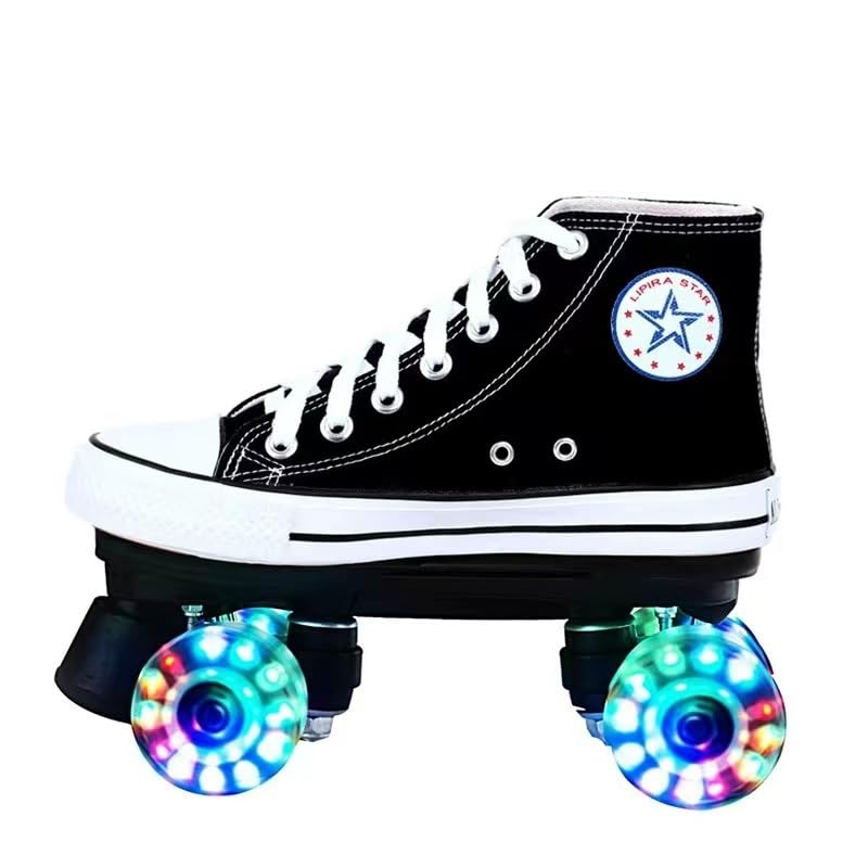 Patines de hielo luminosos para mujer y hombre, patines de velocidad cuádruple para pista de hielo, patinaje artístico