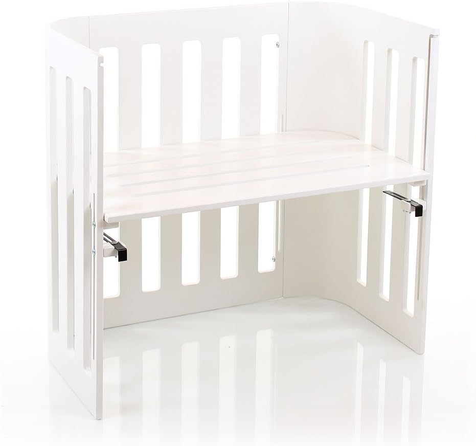 Babybay Trend Bedside Sleeper Cot, White Varnished