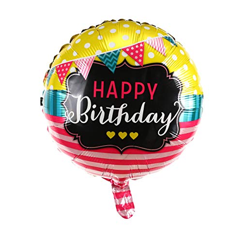 Happy Birthday Foil Balloons Round Mylar Helium Balloon Party Decorations Supplies 18 Inch Pack Of 6 #TOP2