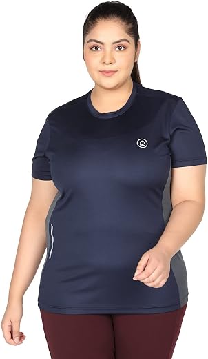 CHKOKKO Women's Polyester Round Neck Regular Fit Gym Sports T-Shirt