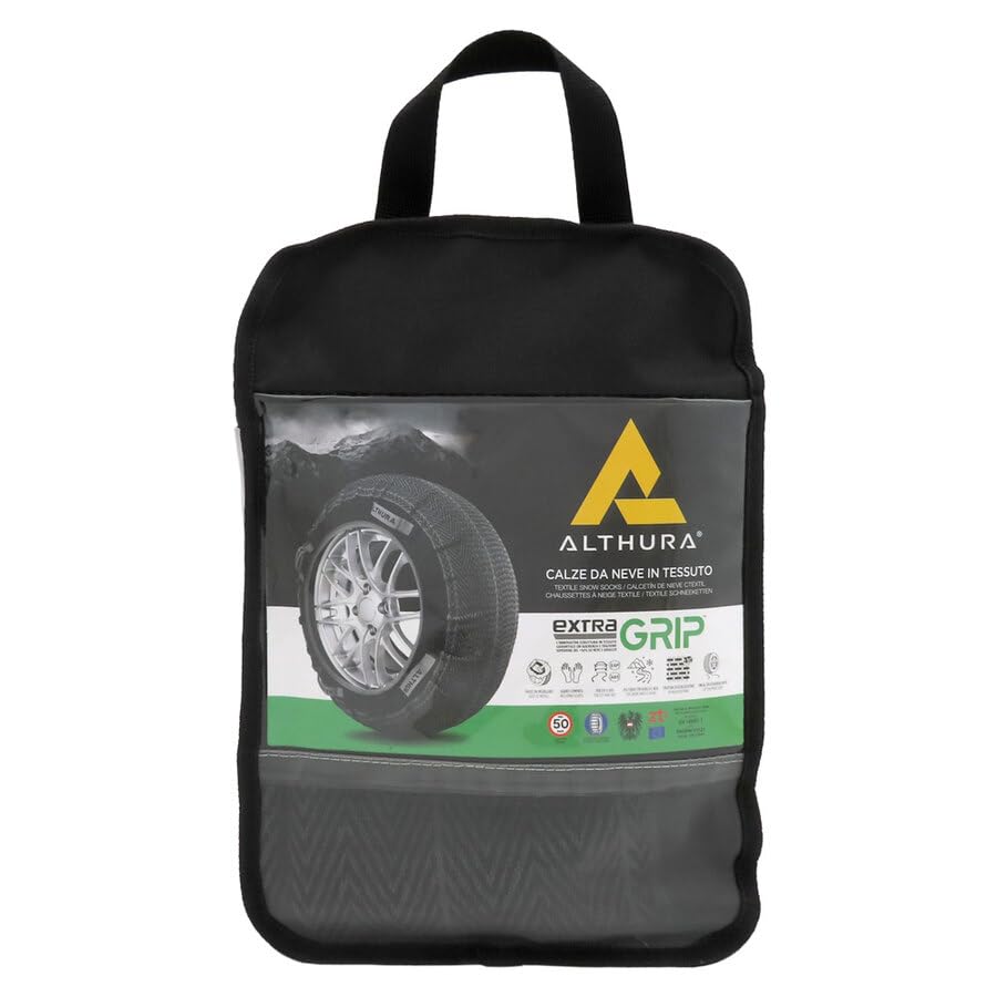 Calze Neve Auto in Tessuto | Omologate EN16662-1 | Perfette per Ghiaccio e Neve | Facili da Usare | ONORM Extra Grip Mis.035