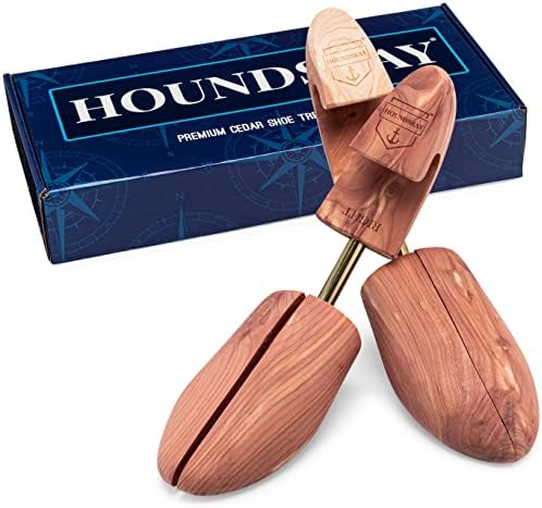 HOUNDSBAY Shoe Tree for Men, Wooden Shoe Stretcher Men, Cedar Shoe Trees for Men, Adjustable Shoe Trees for Sneakers or Boots