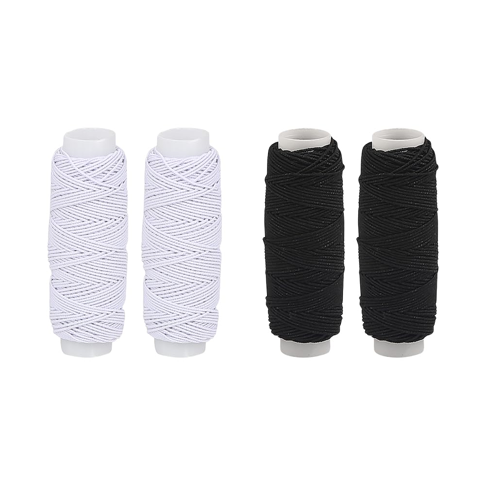 4 Rolls 0.5mm 30m Elastic Craft Cords - Thin Stretchy Strings for Sewing, Beading & Fabric Crafting