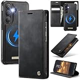 For Galaxy S26ケース分離式帳型ドコモ docomo au SoftBank SIMフリー通用 [RFIDブロッキング] PUレザー Magsafe対応とワイヤレス充電 車載取り外し自由 カード収納 スタンド機能スマホカバー【MYH】ギャラクシー S26人気男性おしゃれ耐汚れ 衝撃吸収便利 傷つけ防止 全面保護ケース(ブラック)