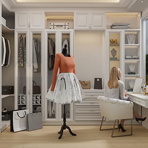 Bonnlo Female Dress Form Pinnable Mannequin Body Torso With Wooden Tripod Base Stand (Black, 6) #TOP5