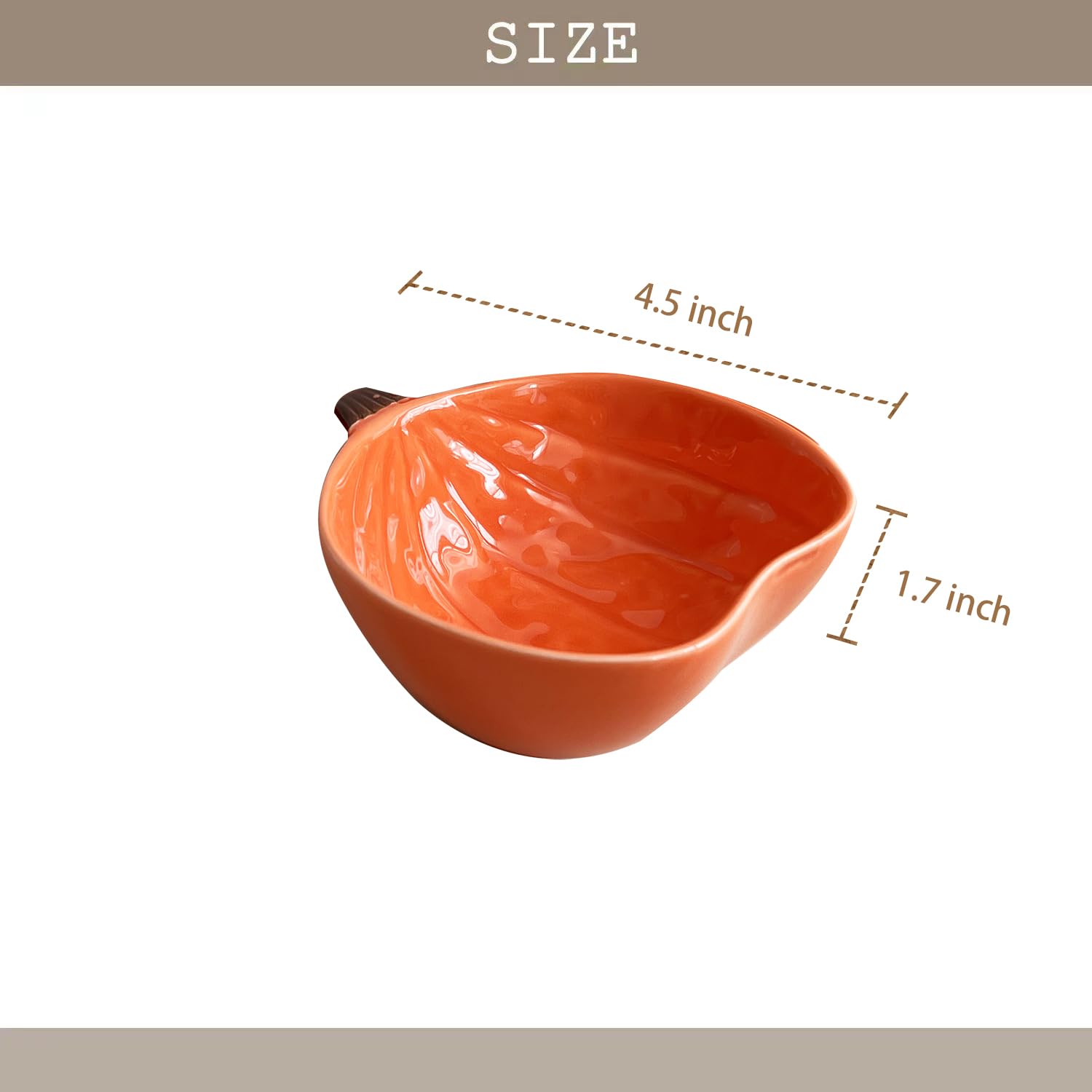 Lot de 6 ramequins en céramique en forme de citrouille, petits bols pour la cuisson de soufflés, puddings, collations, desserts, 170 g