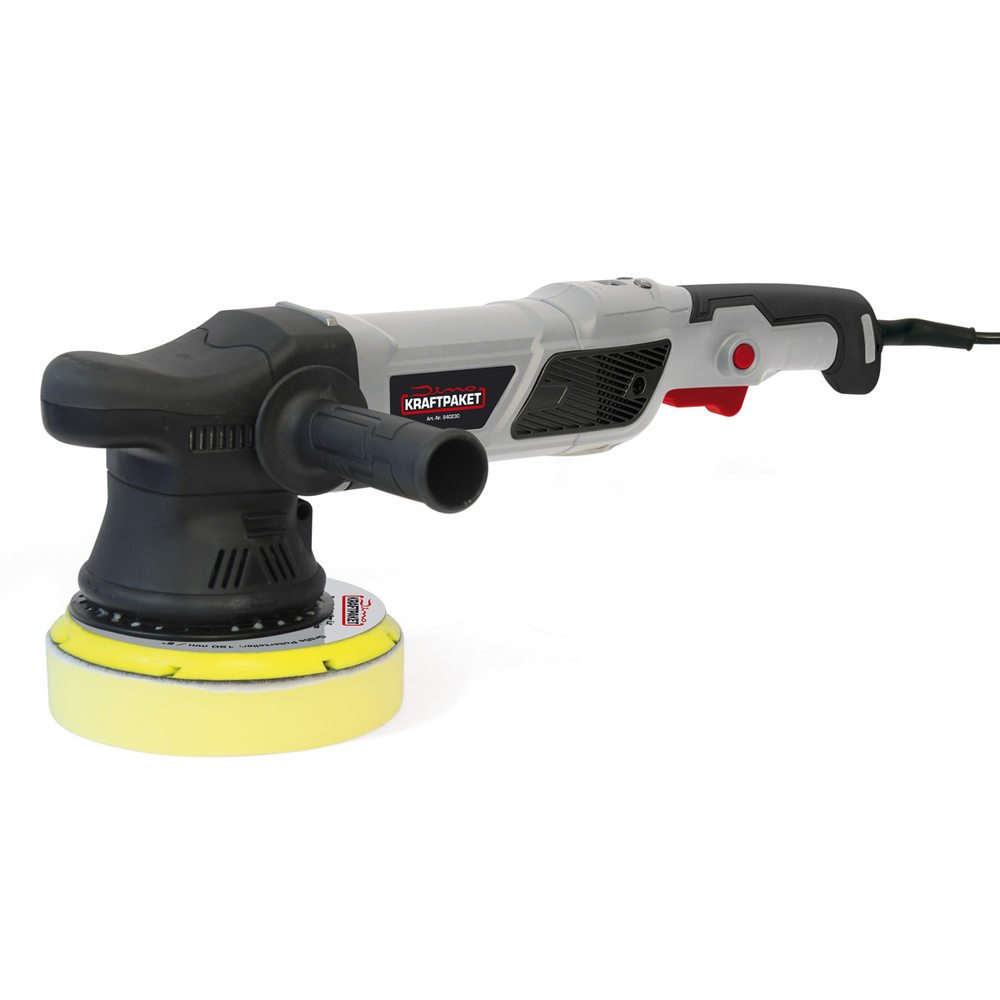 Dino KRAFTPAKET 21 mm - 950 W, lucidatrice eccentrica, 12 Livelli, con Display LCD e Funzione Memoria, in Set con Spugna lucidante per Auto, Barca, XXL HUB
