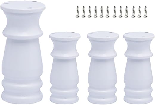 4Pcs Aluminum Alloy Adjustable Furniture Legs, Heavy Duty Cabinet Legs, Extension Replacement Legs for Couch/Bed/Desk/Sofa/Table/Chair/Dresser Matte White,12cm/4.7in