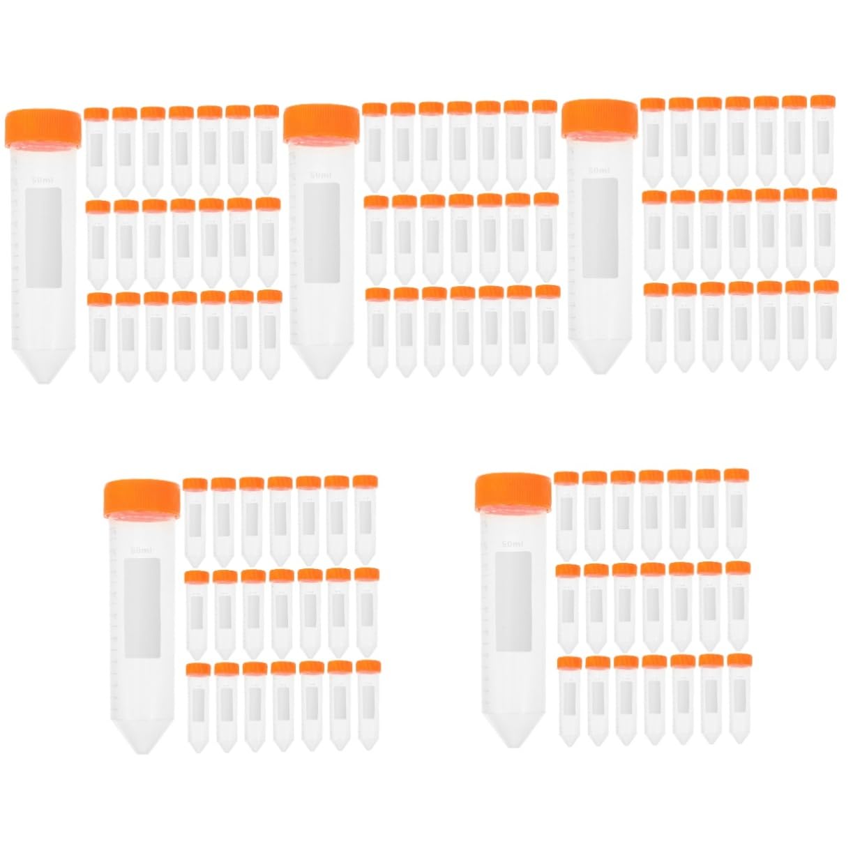 125pcs Leak Conical Tubes Screw Caps Graduated Lab Storage Containers for Sample Measurement and Experiment Use