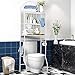 Ripiano portaoggetti da posizionare sopra il WC, scaffale autoportante da bagno con 3 livelli, salvaspazio per bagno/WC - Tubi del diametro di 16 mm, capacità di carico 25 kg
