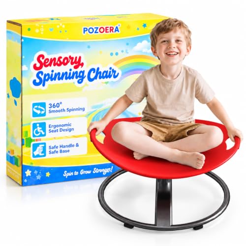 Image of pozoera Sensory Spinning Chair for Kids with Safety Handle Grips