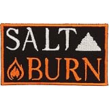 Supernatural Exorcism Salt and Burn Patch Iron On Applique - Black, Orange, White, 3.5