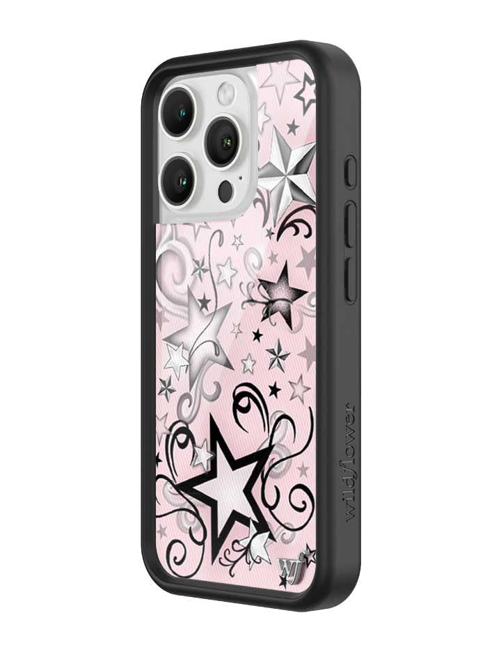 Image of Wildflower Cases - iPhone 16 Pro Compatible - Star Tattoo | Impact-Certified 6.5 ft Drop Protection Case, Raised Protective Bumper, Cute Aesthetic Design, Women-Owned Small Business