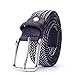 ROTAKUMA Gurtgummiband for Männer Ledergürtel Männlich Canvas Stretch Geflochtene Elastischer Gürtel 0121 (Belt Length : 125cm, Color : WhiteNavy)