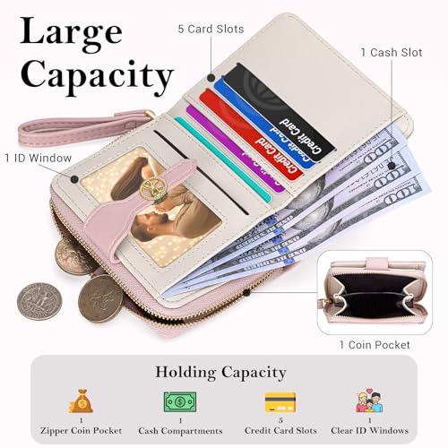 BIAOTIE Bow Women's Wallet Cute Bifold Zipper Around Wallet for Women RFID Credit Card Holder Purse for Ladies Aesthetic Leather Card Holder Purse2