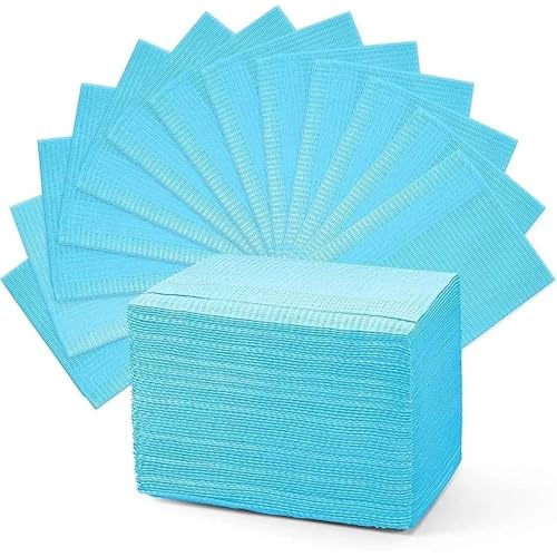 Disposable Dental Bibs for Nails and Tattoo, 13x18 Inch 3-Ply Waterproof Paper Sheets for Professional Use, 50 Count Pack - Orevan