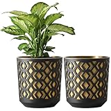 KONZEPT Blumentopf Set 2 Stück – 19 cm Durchmesser, große Übertöpfe aus Kunststoff für Zimmerpflanzen ideal für Wohnzimmer, Küche und Balkon