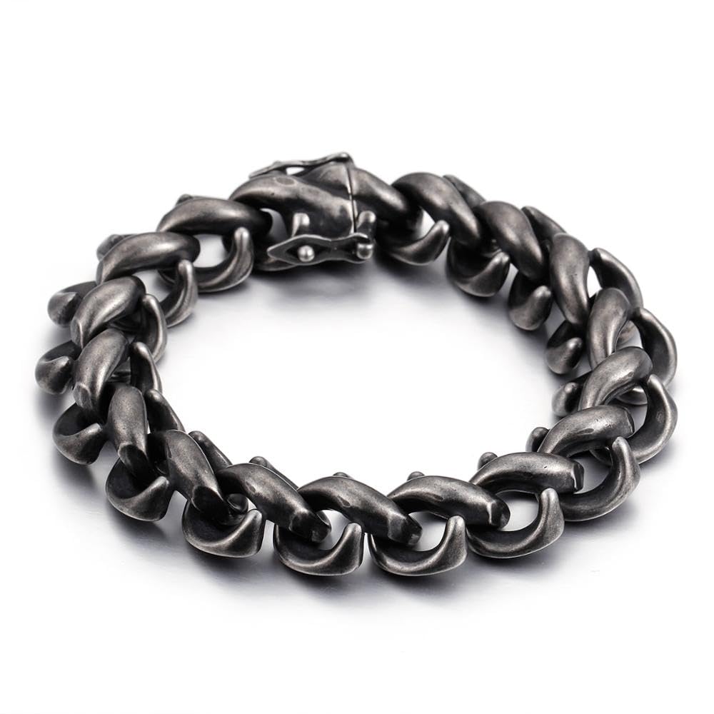 Pulsera Hombre Pulseras Regalo Brazalete Mujer Pulsera De Cadena De Mano Negra Rock Regalo Punk
