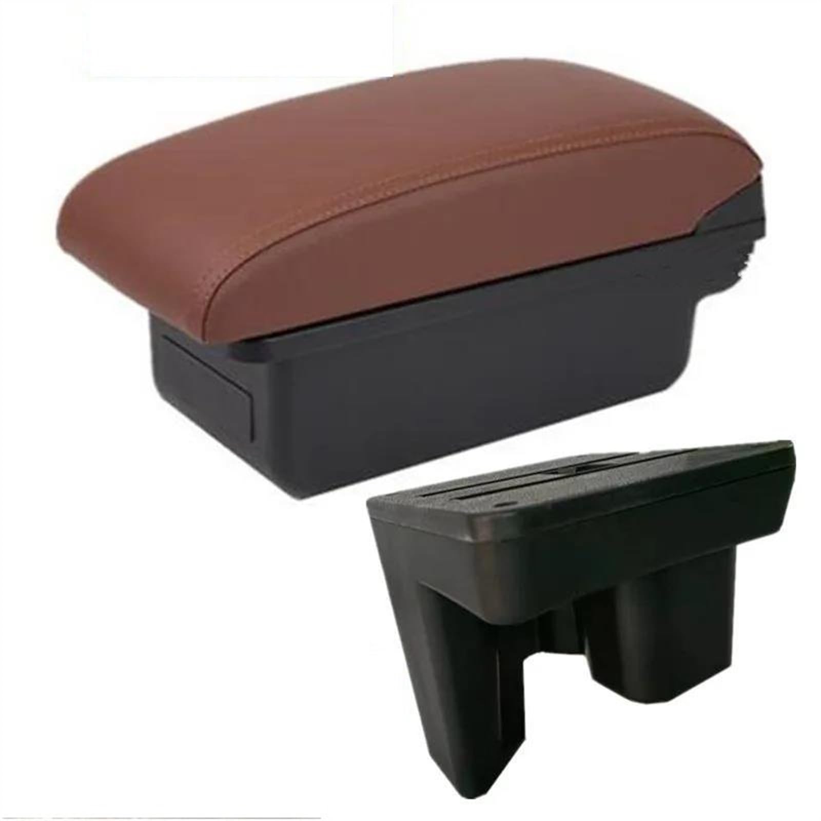 NMJLQW Storage Rack Armrest Box With Multifunctional Support PU Upholstered Car Interior Modification Accessories For Hilux(A brown No USB)