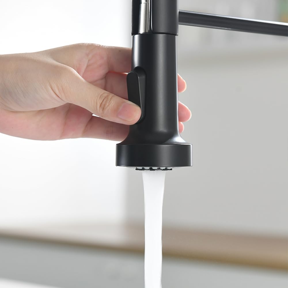 COSZWQDP Enhance Hygiene with Touchless Kitchen Faucet Automatic Motion Sensor Pull Down Sprayer Black and Silver