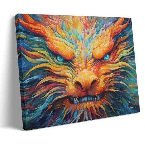 Impression sur toile dragon mystérieux DEBAOKA cadre 60x90cm