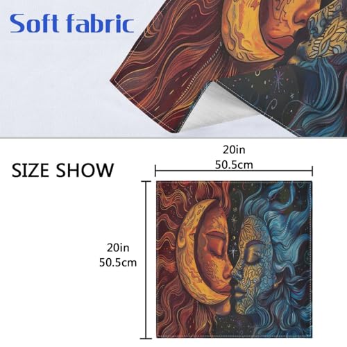 Yettasbin servilletas de tela boho sol luna set x6 50.5x50.5 cm miniatura 7