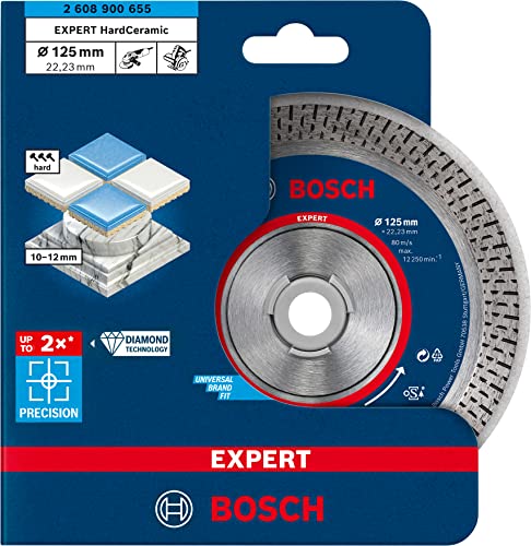 Bosch 1x Expert HardCeramic Diamanttrennscheiben (für Harte Fliesen, Harter Stein, Ø 125 mm, Professional Zubehör Kleiner Winkelschleifer)
