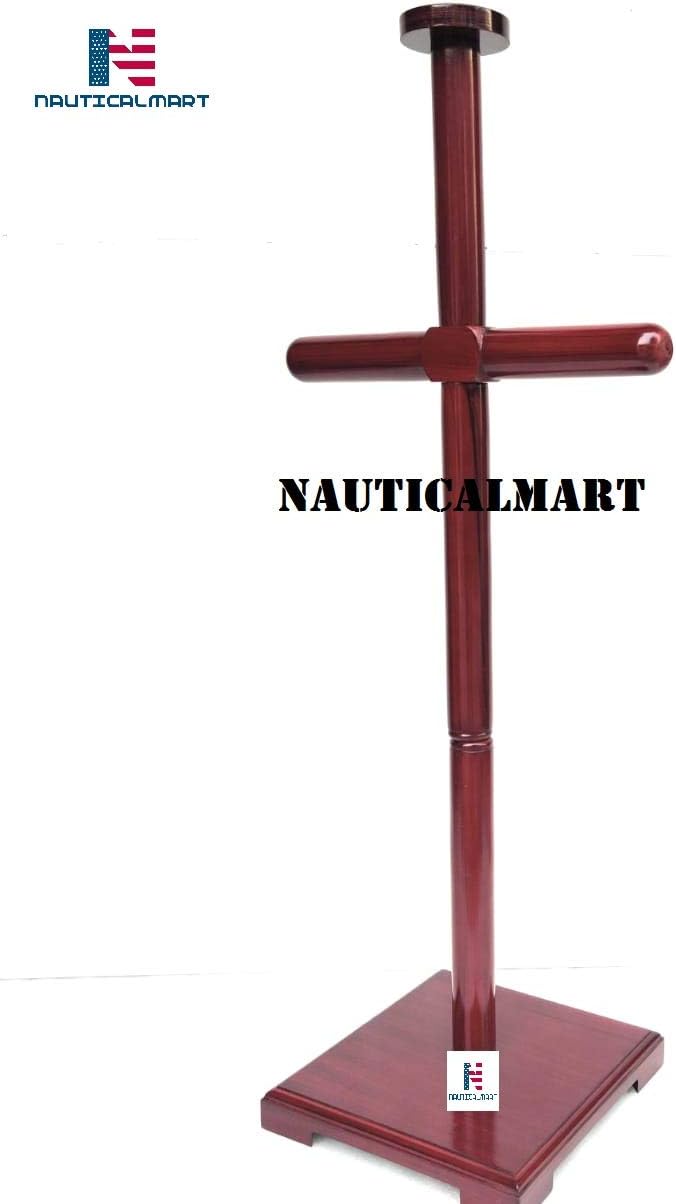 NauticalMart Medieval Armor Breastplate Lorica Cherry Finish Wooden Stand